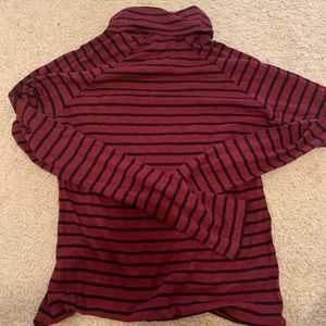 Forever 21 red and black striped turtleneck top